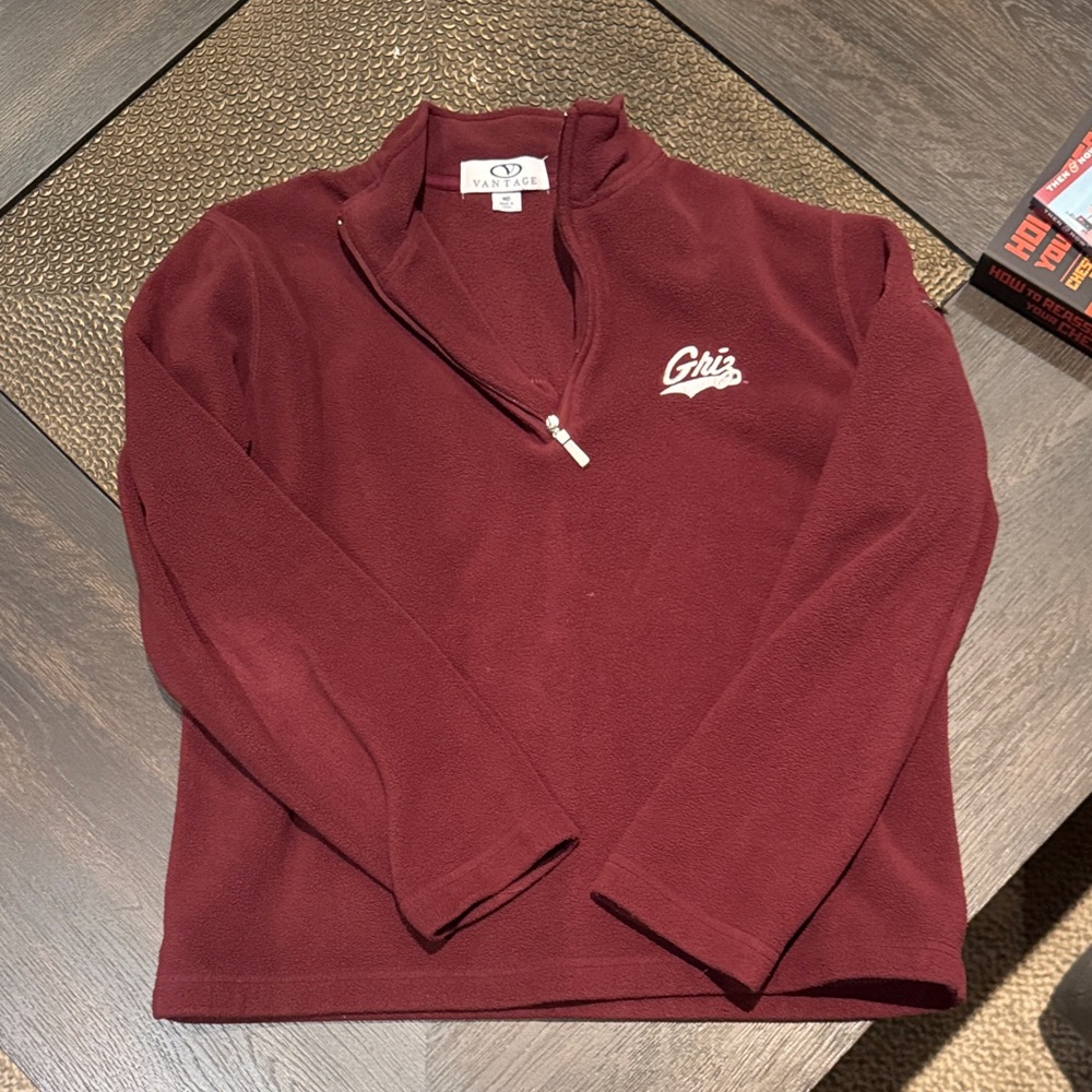 Women's Maroon Quarter-Zip Fleece Sweatshirt